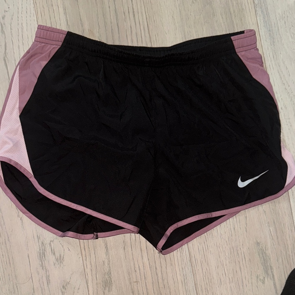 Nike Women's Black and Pink Athletic Shorts
